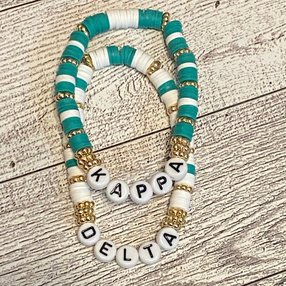 Kappa Delta Heishi Bead Bracelets set of 2